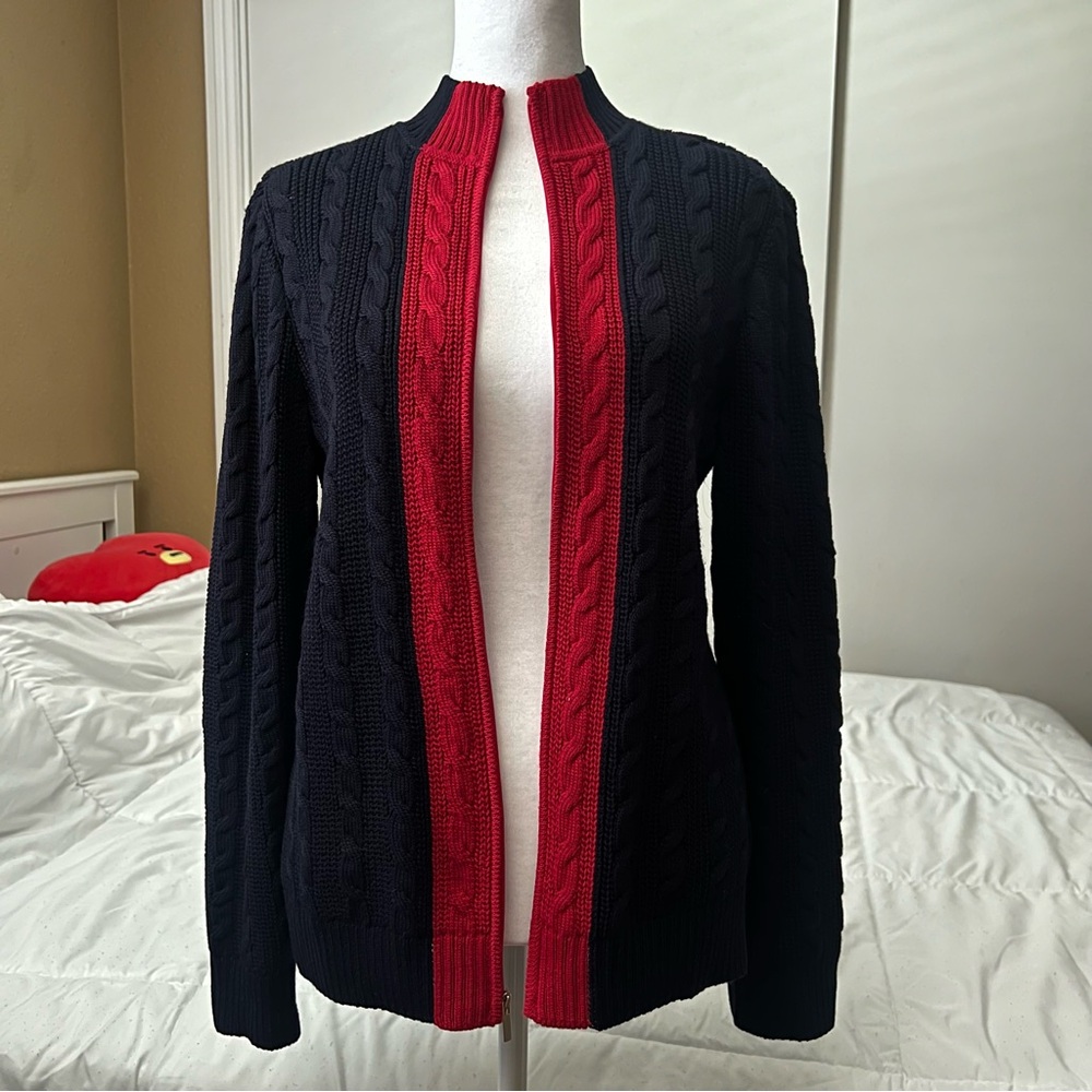 St. John Cable Knit Cardigan